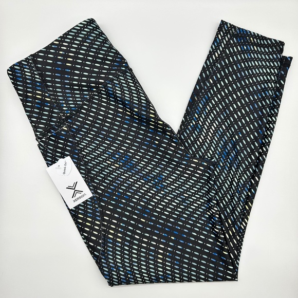 Xersion Blue Dot Train Women's High Rise Quick Dry 7/8 Ankle Leggings M L XL XXL - Picture 6 of 11